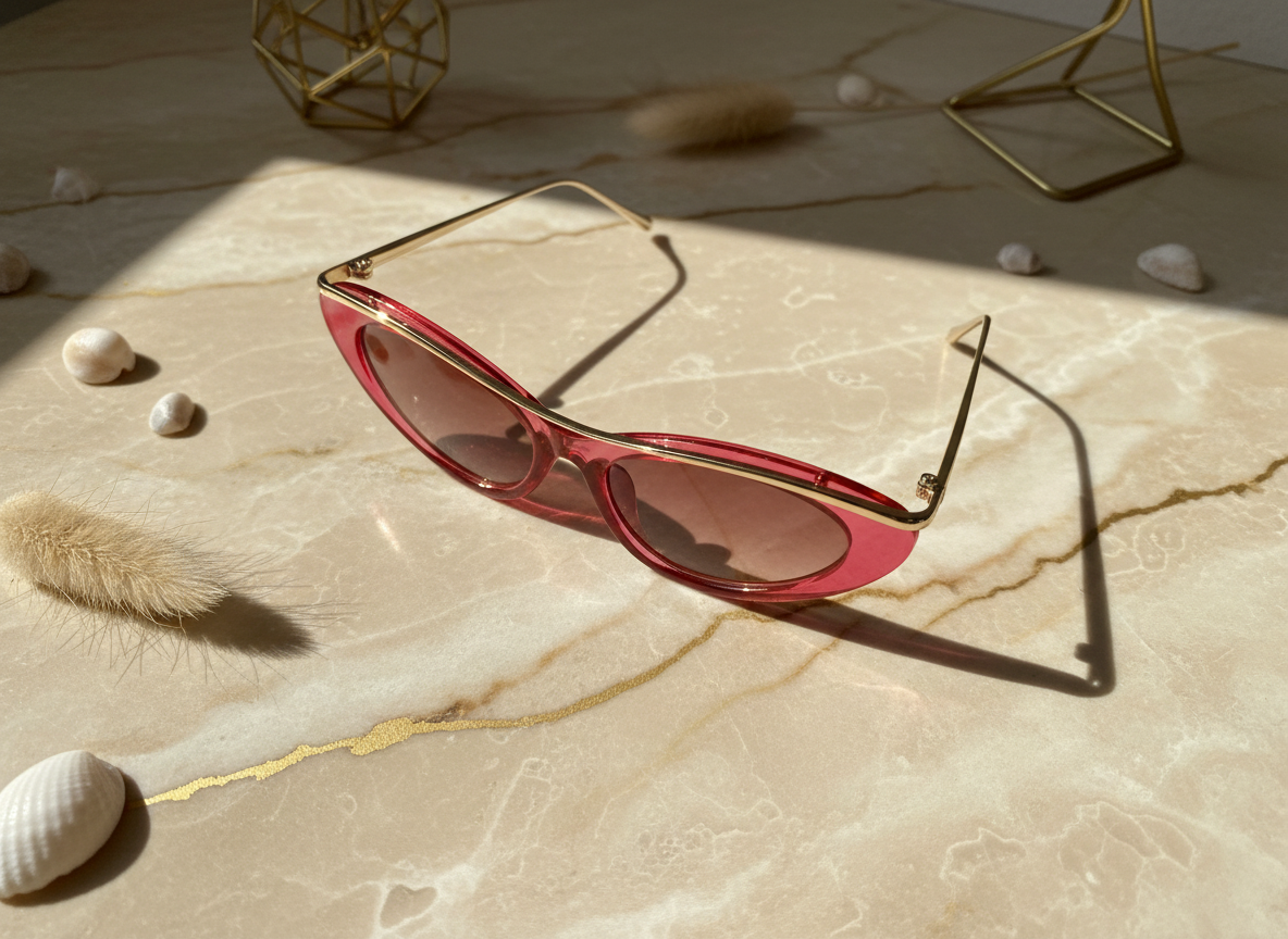 Celoume Gold Accent Slim Cat-Eye Sunglasses – 3 Colors