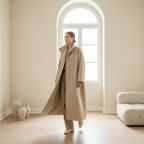 Dropped Shoulder Long Coat