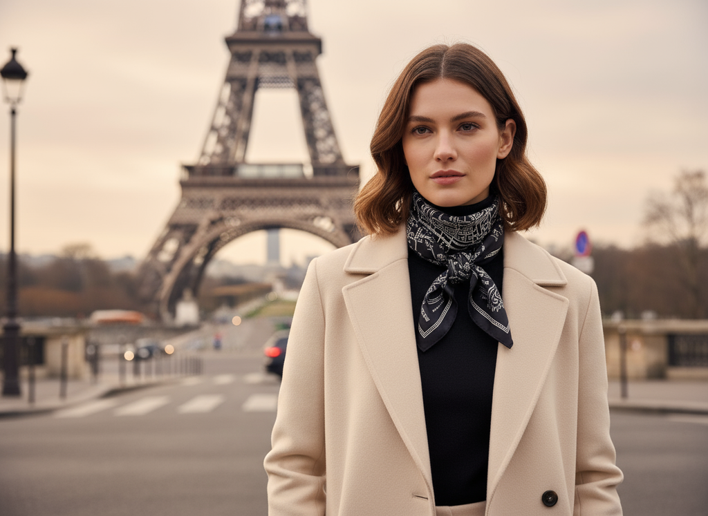 パリ地図シルクスカーフ｜Paris Map Silk Scarf