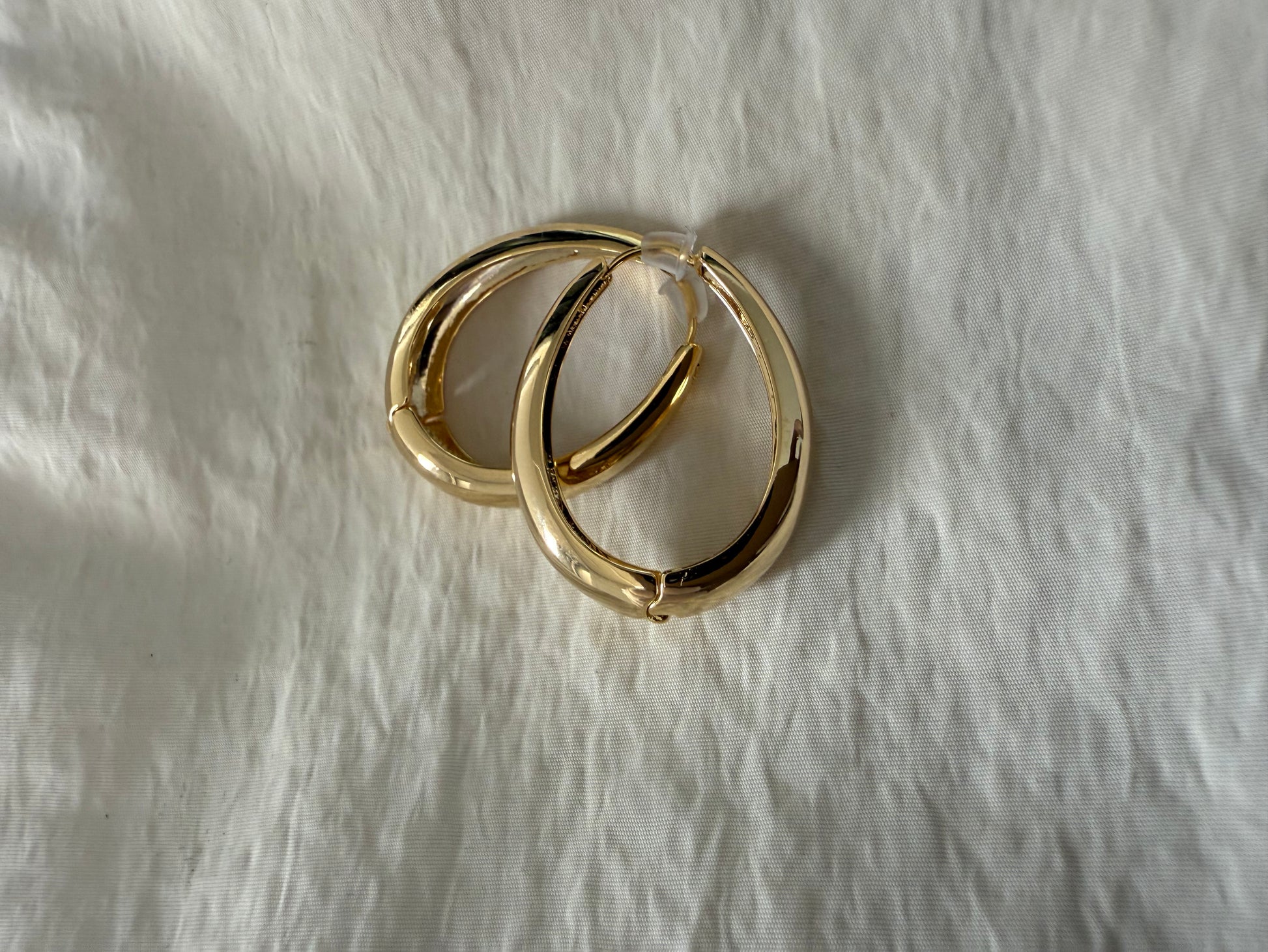 Volume Gold Hoop Earrings (Silver925 Post)